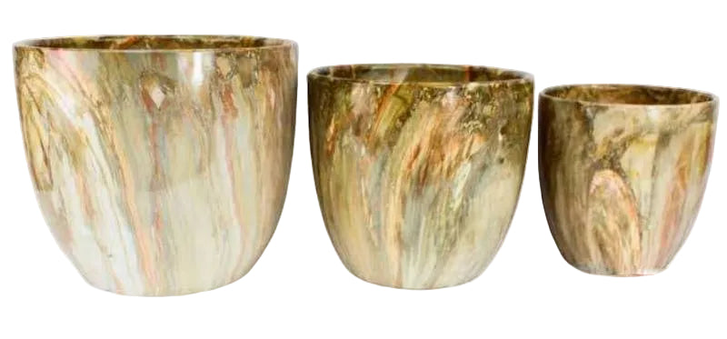 Planter Pots - Moss Agate Finish