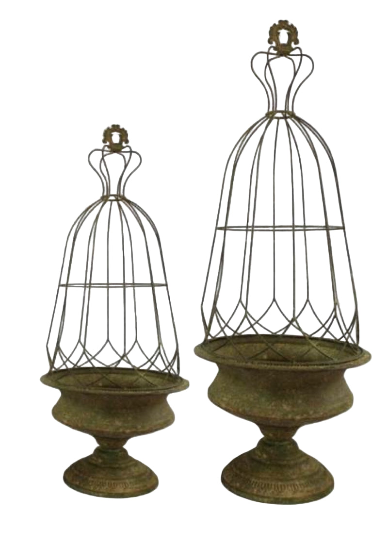 Metal Cloche Planter