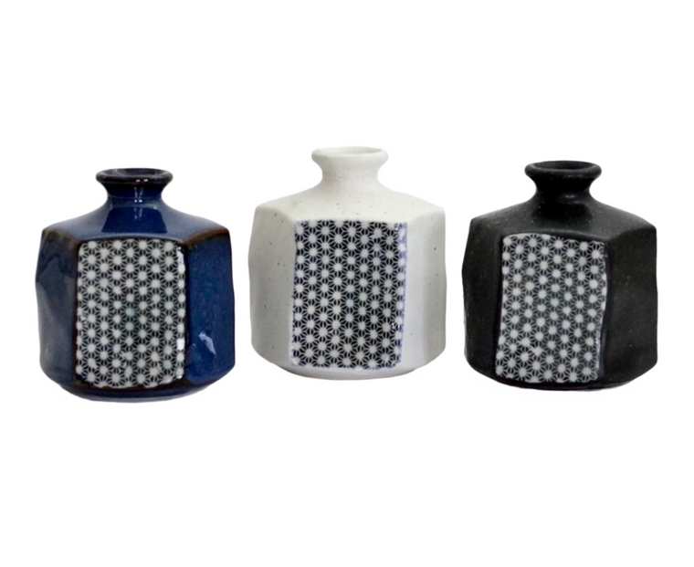 Dot Gara Hexagon Japanese Bud Vase