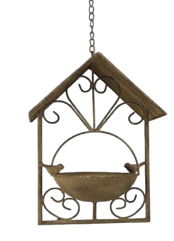 Hanging Metal Bird Feeder - Aged Finish