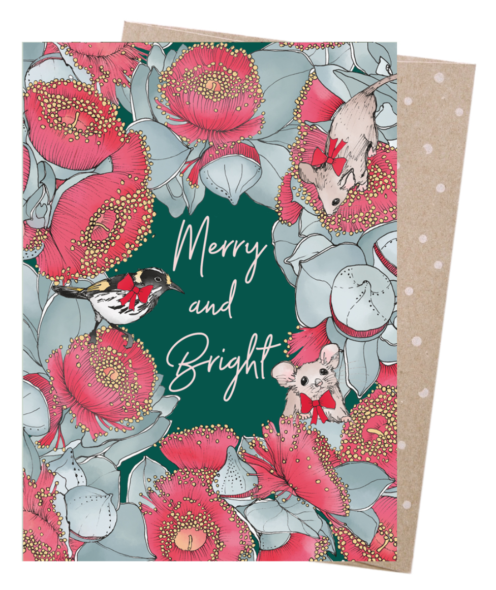 Earth Greeting Card - Merry Mottlecah