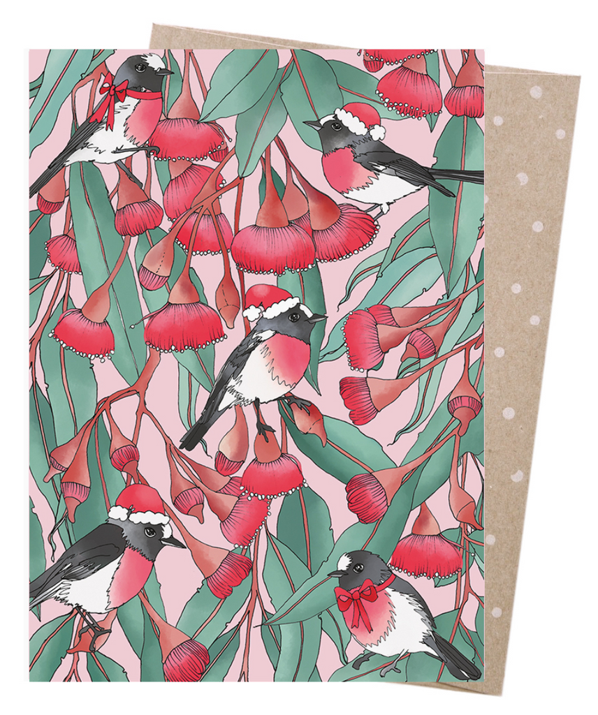 Earth Greeting Card - Scarlet Wrens