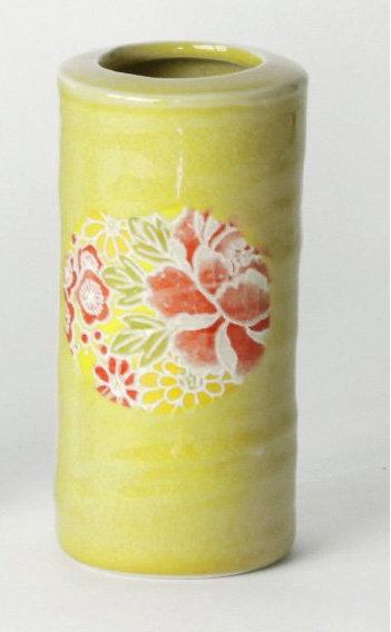 Spring Yuzen Tube Japanese Bud Vase