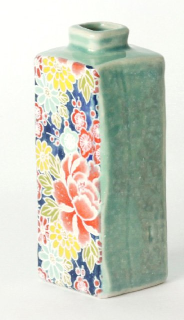 Spring Yuzen Rectangle Japanese Bud Vase