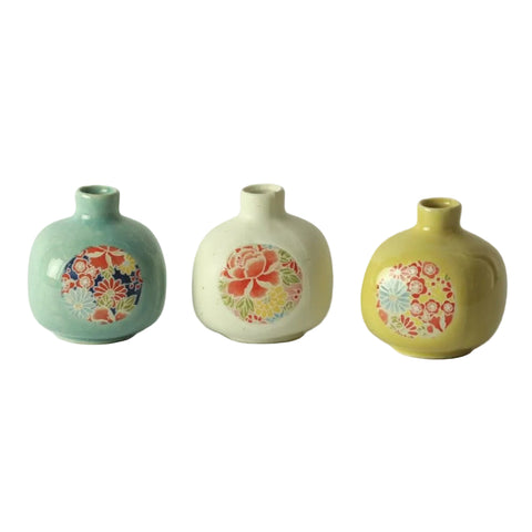 Spring Yuzen Square Japanese Bud Vase