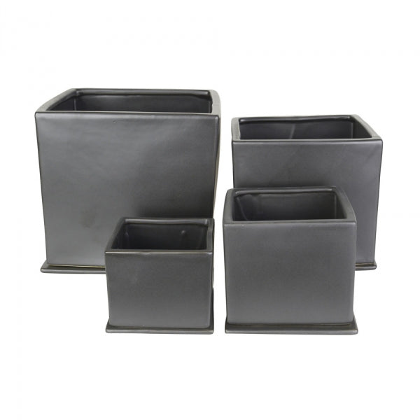 Square Planters Charcoal
