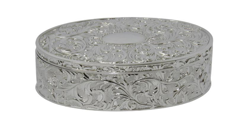 Decorative Box Shiny Nickel-Oval