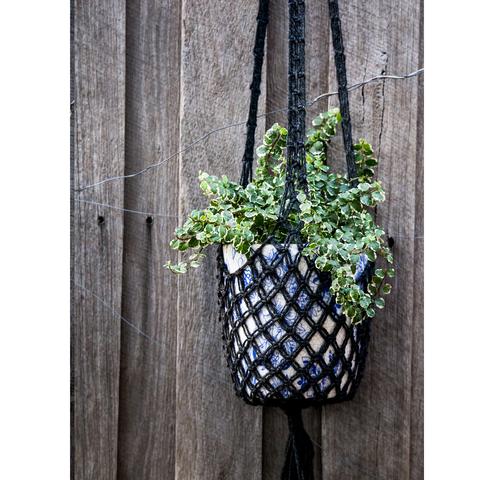 Macrame Pot Hanger - Josephine Black