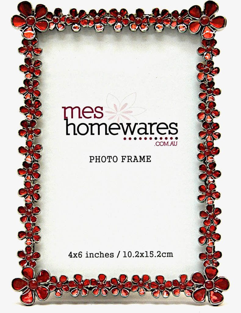 Photo Frame Red Flowers 4×6