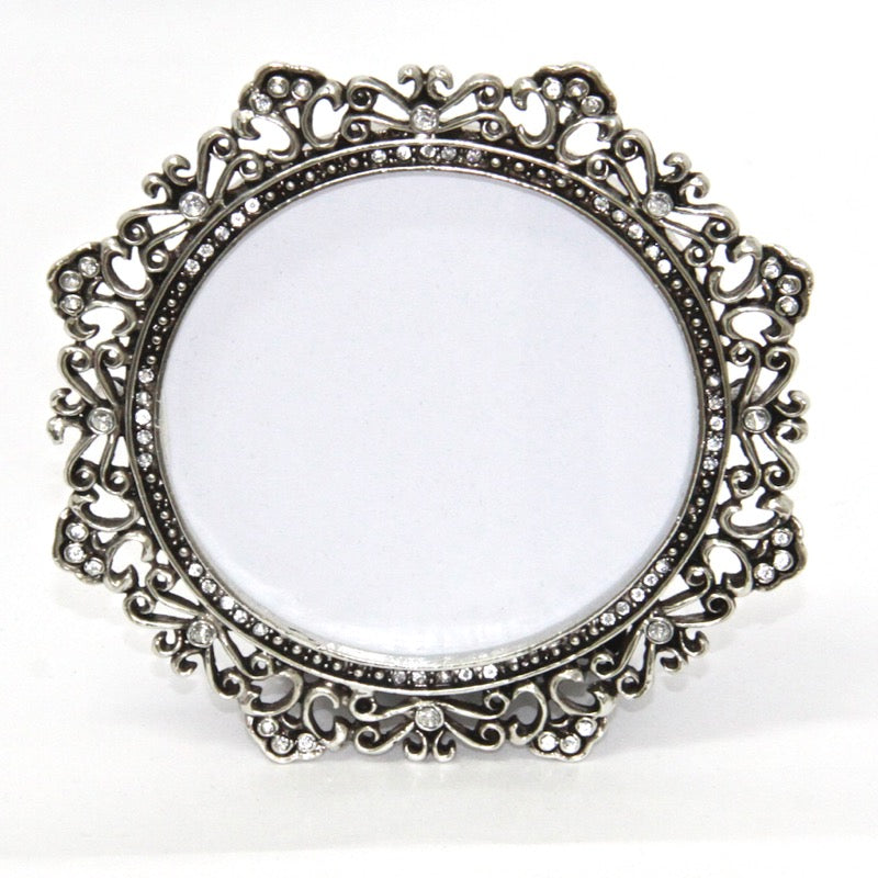 Photo Frame Brushed Silver Curls 3×3