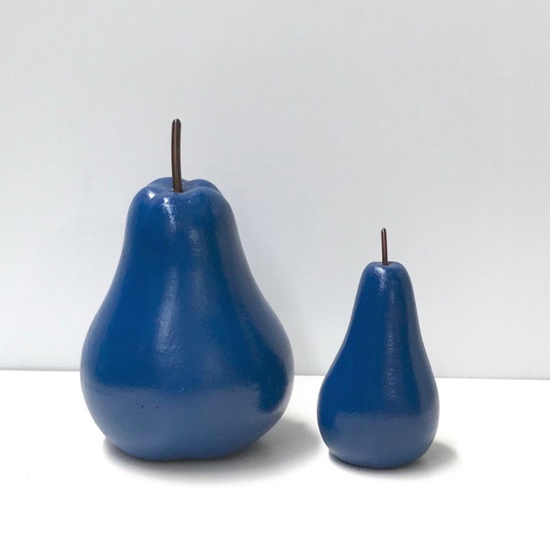 Pear Figurine Blue Set of 2