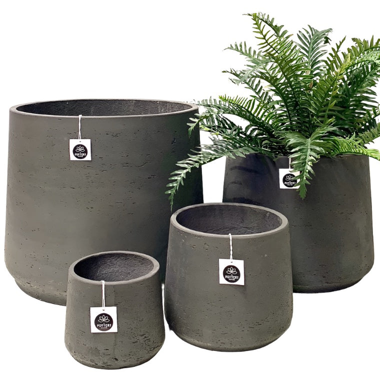 Large Squash Pot Black Wash