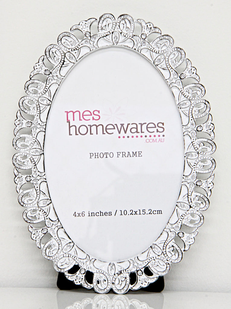 Photo Frame Oval Lace 4×6