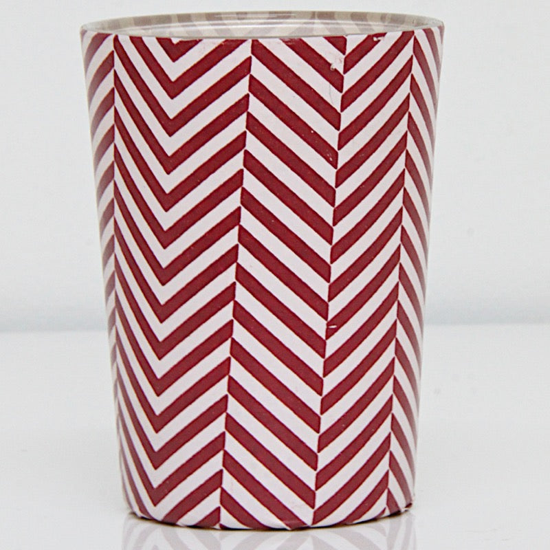 Tea Light holder Red Stripes Large