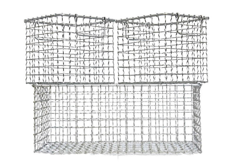 Baskets Rectangular Set of 3 Iron plated