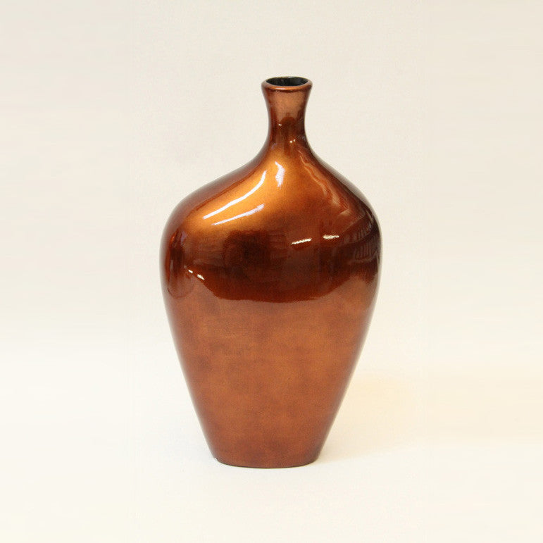 Vase Lacquer – Small – Brown Silver (36cm)