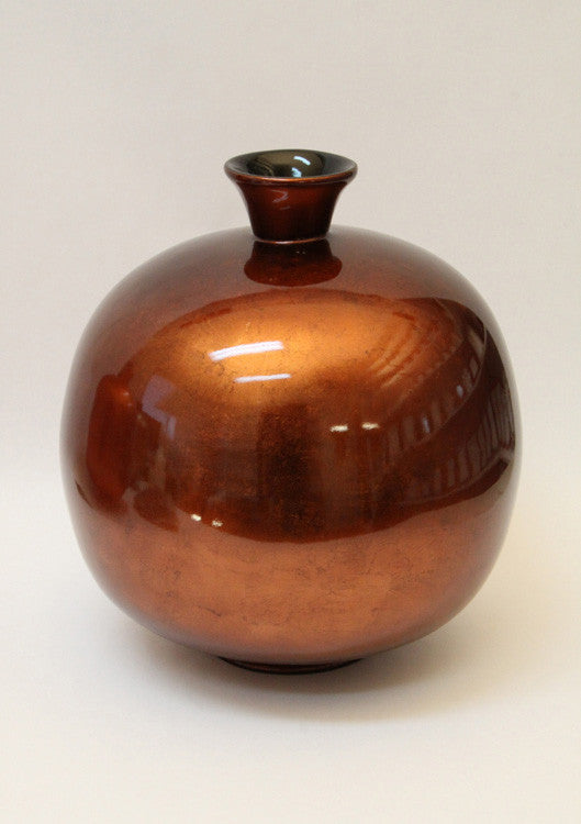 Vase Lacquer Small Brown Silver (36cm)