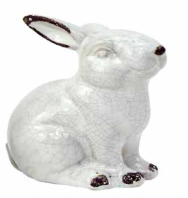 Curious White Crackle Glaze Rabbit