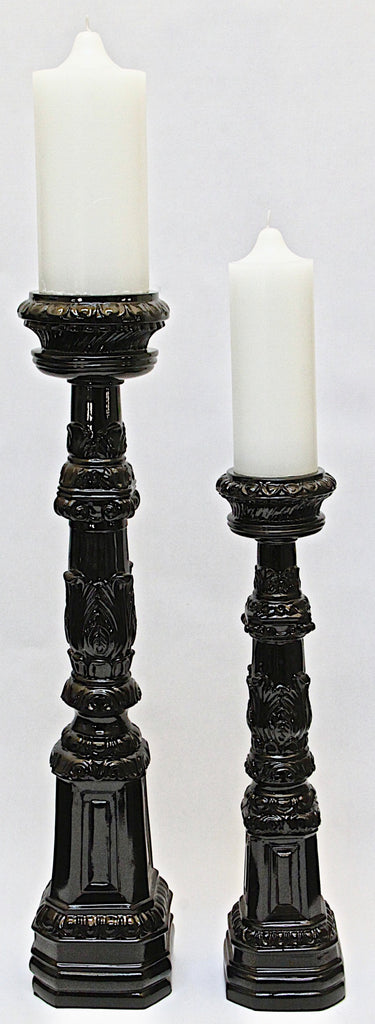 Candle Holder  Glossy Black