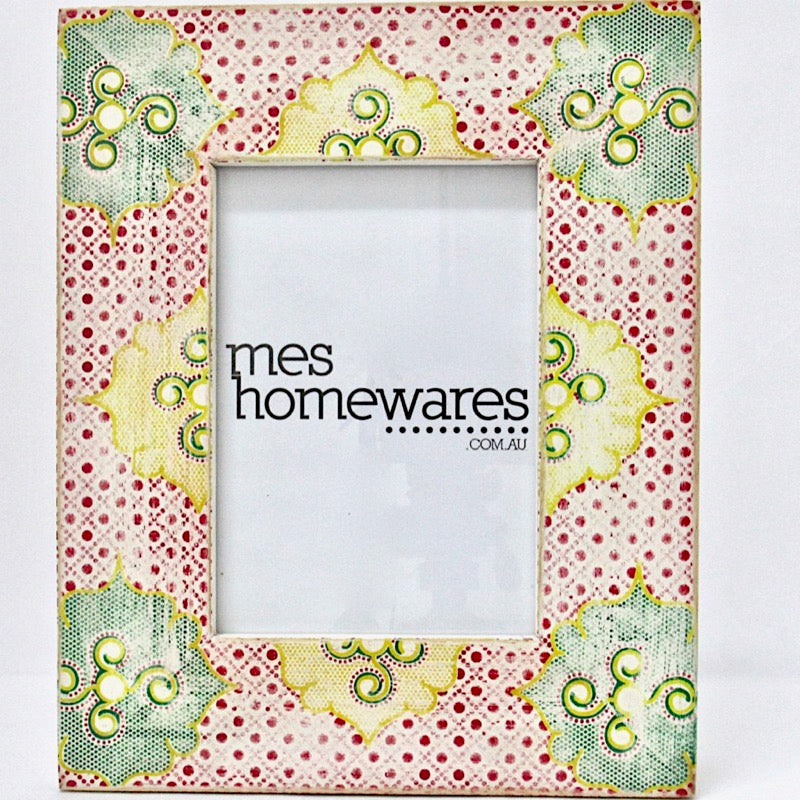 Photo Frame Flowers Wooden