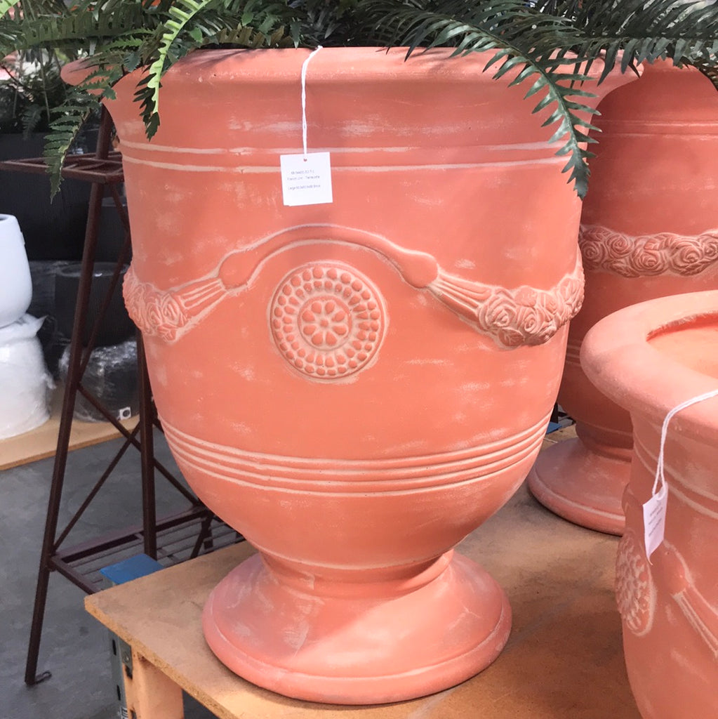 Urn French Antique Red Terracotta Washed