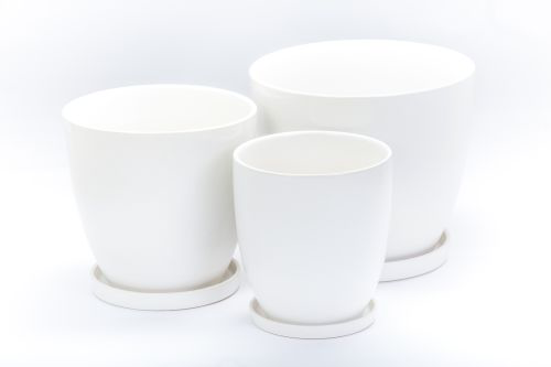 Large Matte White Pots