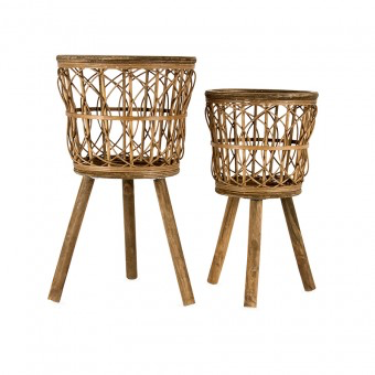 Nested Plaited 3 Leg Pot Planters