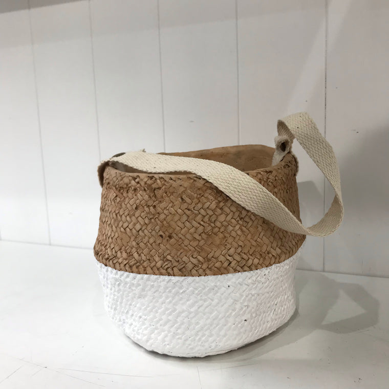 Hanging Two Tone Basket Weave Pot