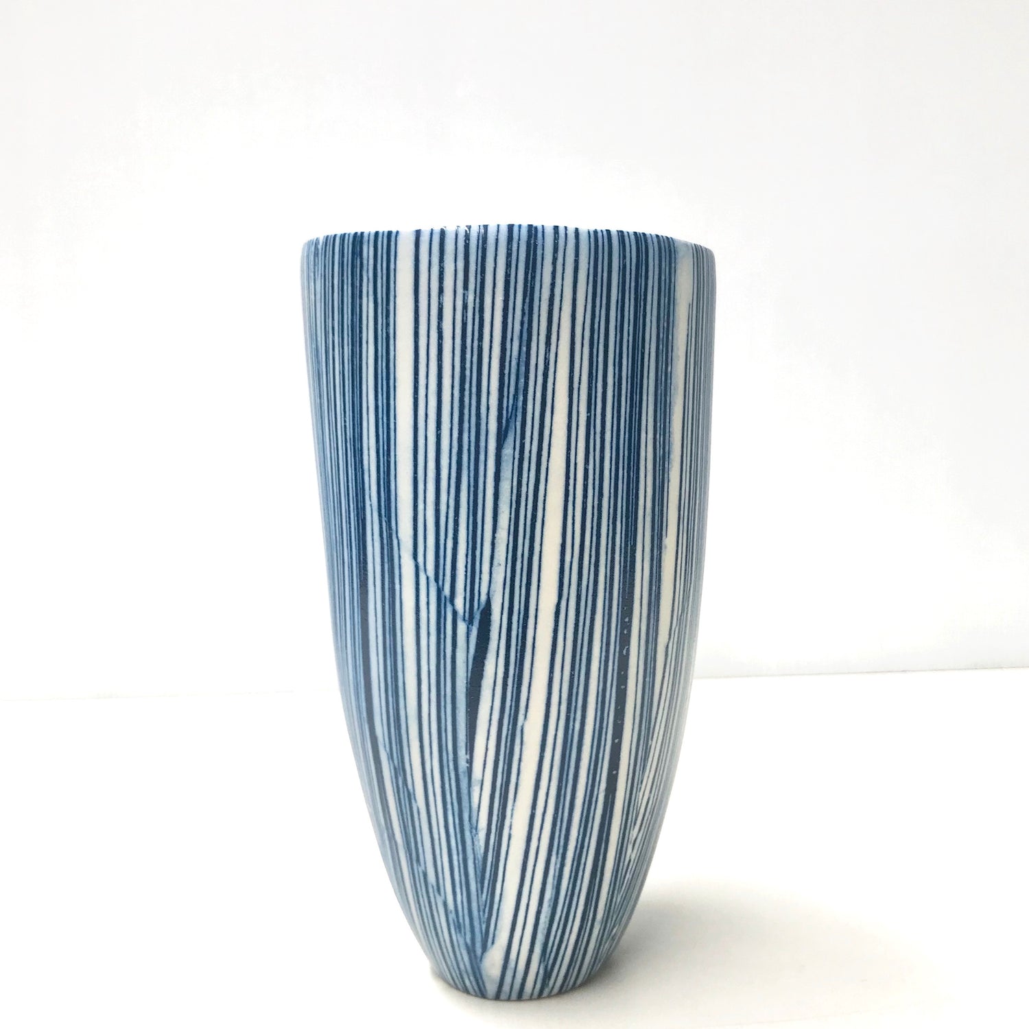 Small Porcelain Vase in Blue Print