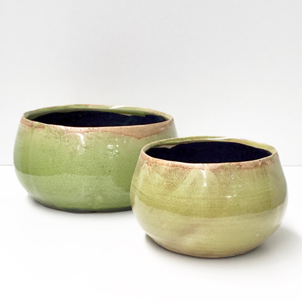 Tremargat Round Ceramic Bowl - Green