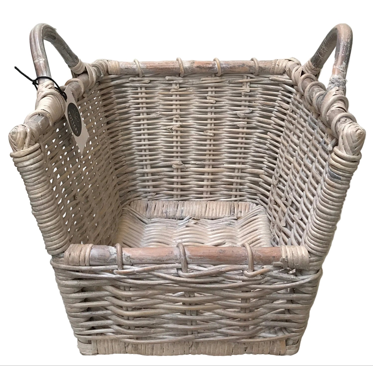 Log Carry Basket White Wash